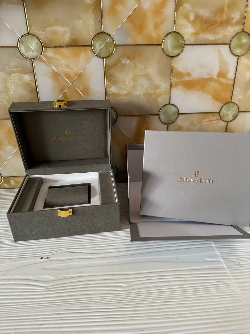Audemars Piguet Gray and Gold Travel Watch Box
